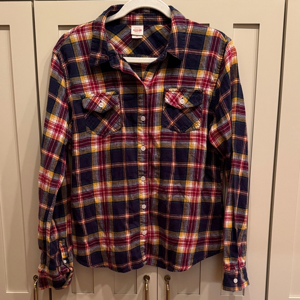 Mossimo Supply Co. Plaid Button Down Shirt - Red, Yellow, Blue